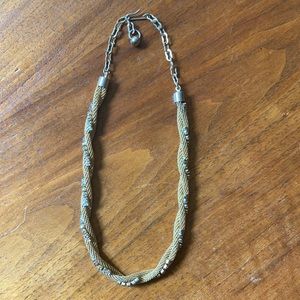 Gold and faux diamond rope necklace